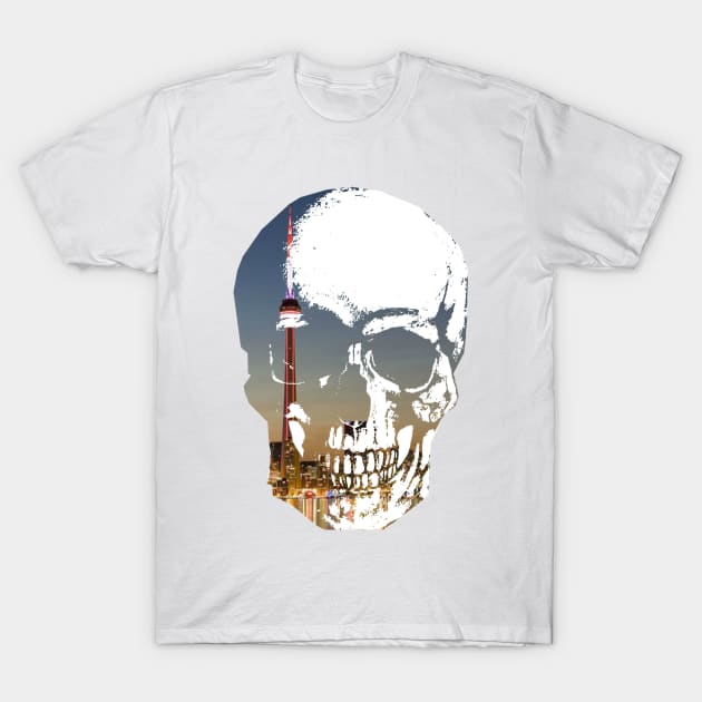 CN Tower Skull T-Shirt by wildvinex